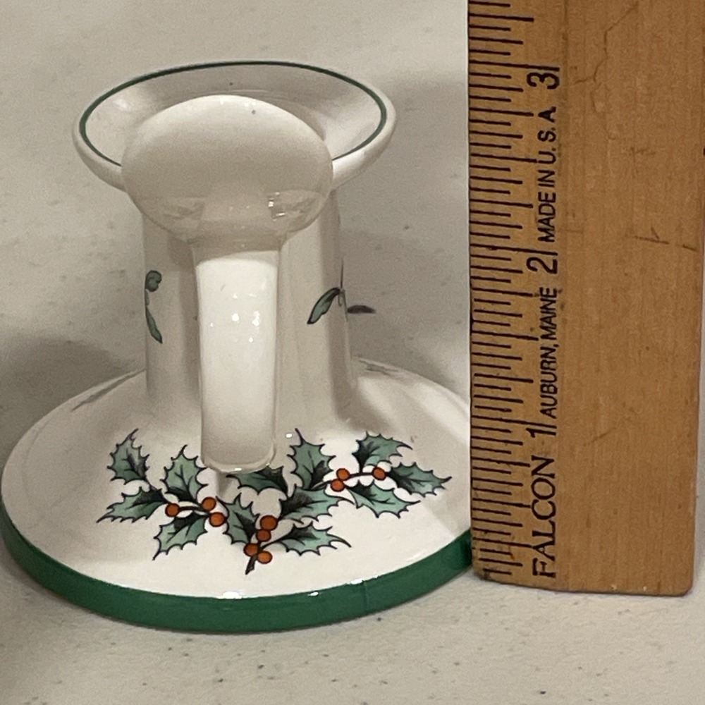 Vintage Spode Christmas Tree Chamberstick Candle Holder Holly Berry England - Picture 7 of 10